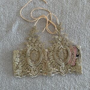 Micas Sheer Gold Bralette Top